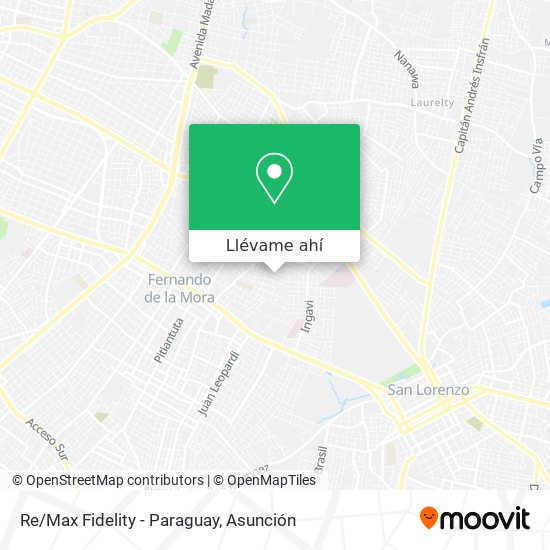 Mapa de Re/Max Fidelity - Paraguay