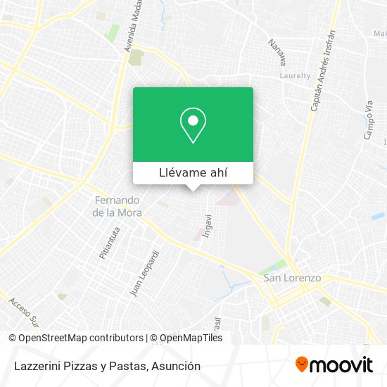 Mapa de Lazzerini Pizzas y Pastas