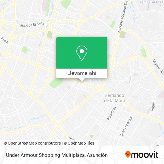 Mapa de Under Armour Shopping Multiplaza