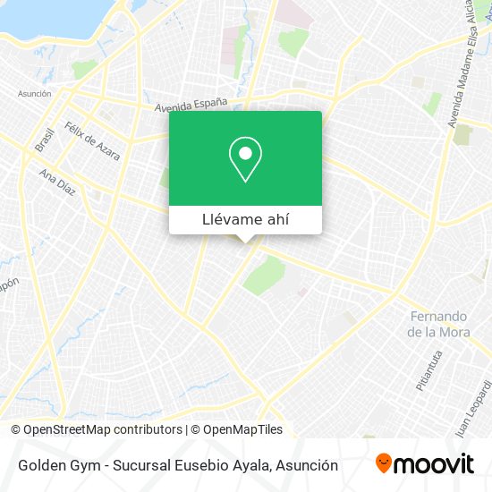 Mapa de Golden Gym - Sucursal Eusebio Ayala