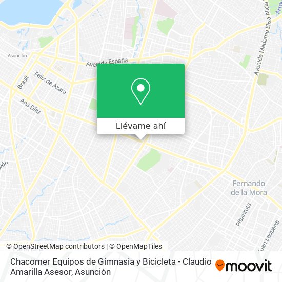 Mapa de Chacomer Equipos de Gimnasia y Bicicleta - Claudio Amarilla Asesor