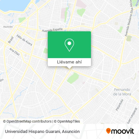 Mapa de Universidad Hispano Guarani