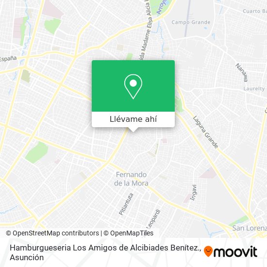 Mapa de Hamburgueseria Los Amigos de Alcibiades Benítez.