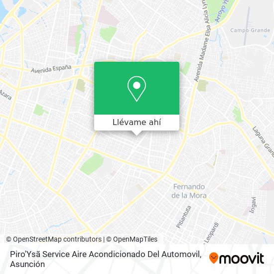 Mapa de Piro'Ysã Service Aire Acondicionado Del Automovil