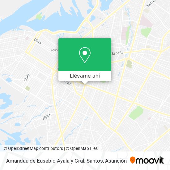 Mapa de Amandau de Eusebio Ayala y Gral. Santos