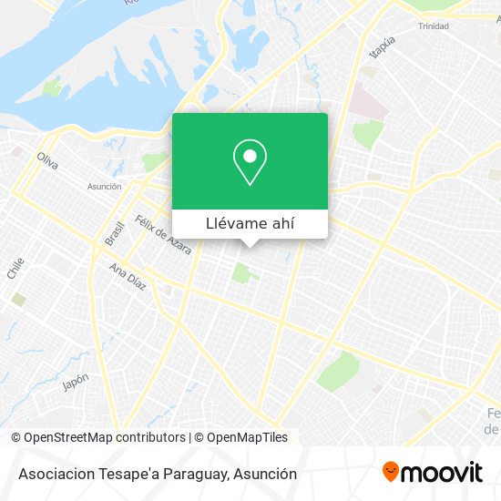 Mapa de Asociacion Tesape'a Paraguay