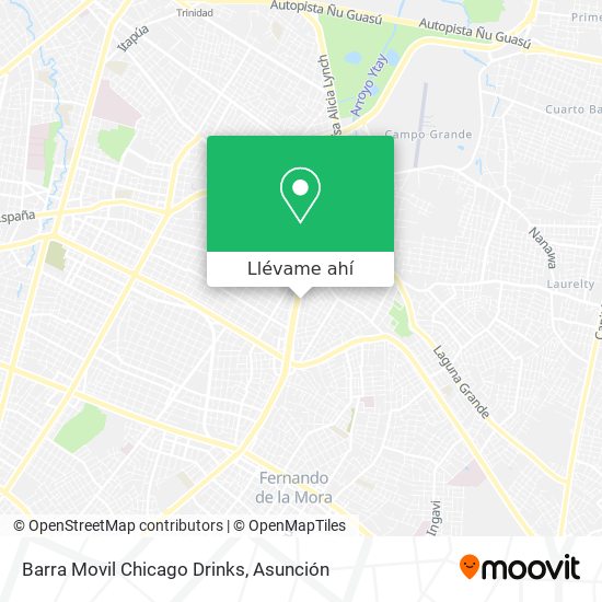 Mapa de Barra Movil Chicago Drinks