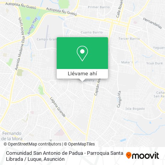Mapa de Comunidad San Antonio de Padua - Parroquia Santa Librada / Luque