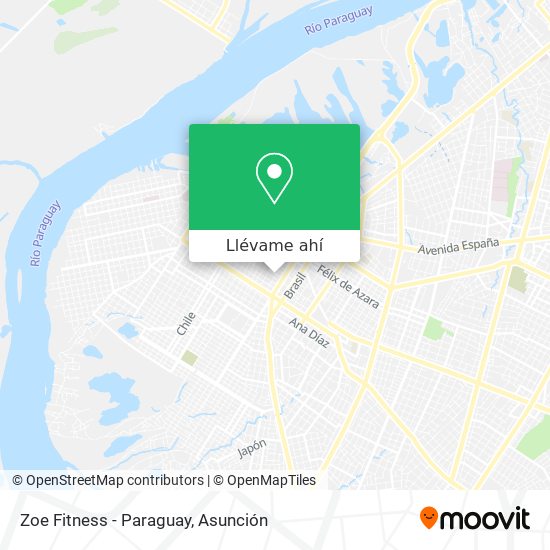 Mapa de Zoe Fitness - Paraguay
