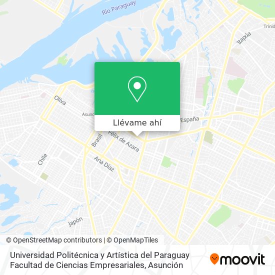 Mapa de Universidad Politécnica y Artística del Paraguay Facultad de Ciencias Empresariales