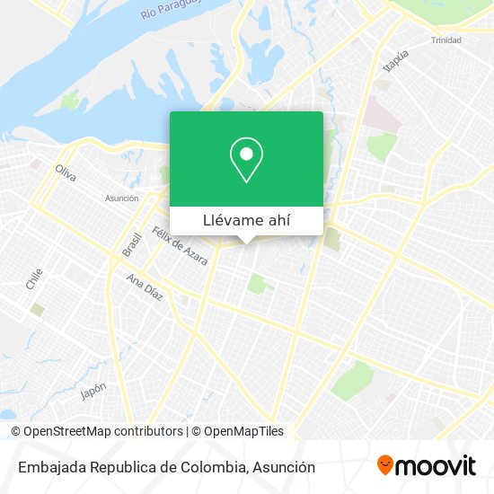 Mapa de Embajada Republica de Colombia