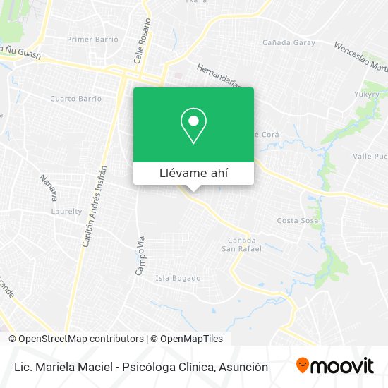 Mapa de Lic. Mariela Maciel - Psicóloga Clínica