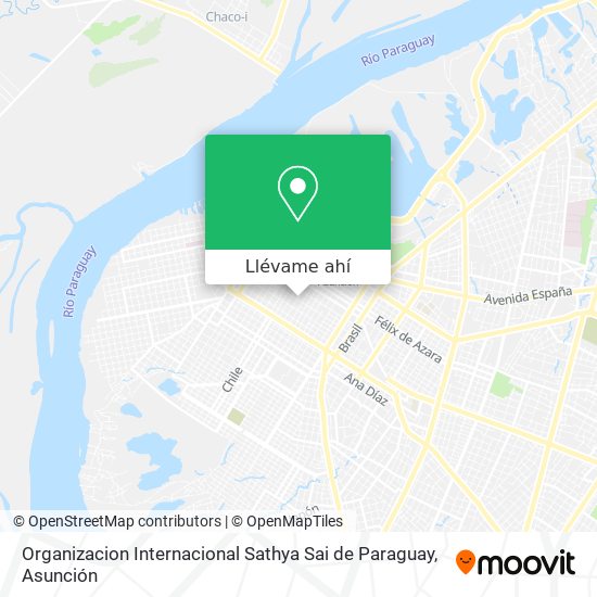 Mapa de Organizacion Internacional Sathya Sai de Paraguay