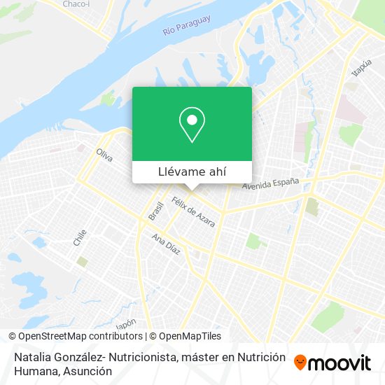 Mapa de Natalia González- Nutricionista, máster en Nutrición Humana
