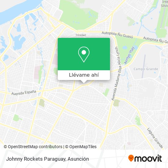 Mapa de Johnny Rockets Paraguay