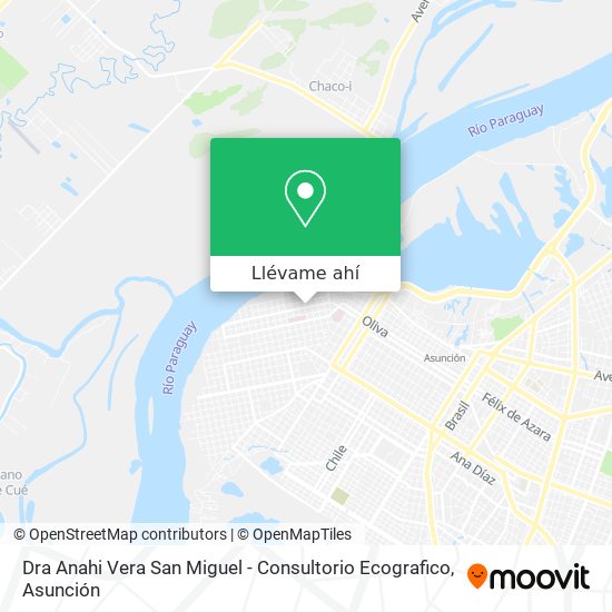 Mapa de Dra Anahi Vera San Miguel - Consultorio Ecografico