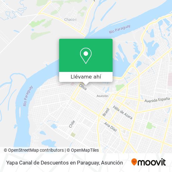 Mapa de Yapa Canal de Descuentos en Paraguay