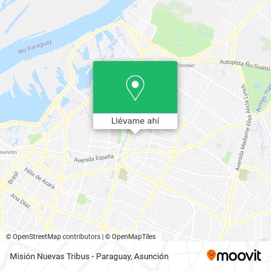 Mapa de Misión Nuevas Tribus - Paraguay