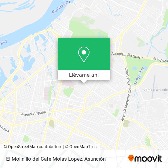 Mapa de El Molinillo del Cafe Molas Lopez