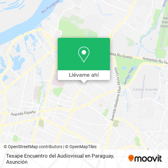 Mapa de Tesape Encuentro del Audiovisual en Paraguay