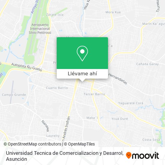 Mapa de Universidad Tecnica de Comercializacion y Desarrol