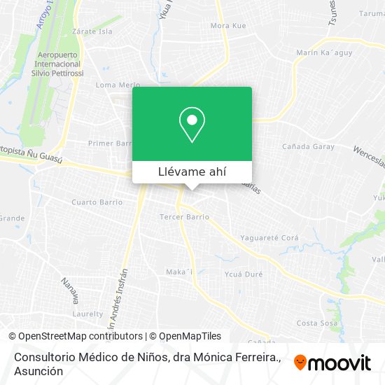 Mapa de Consultorio Médico de Niños, dra Mónica Ferreira.