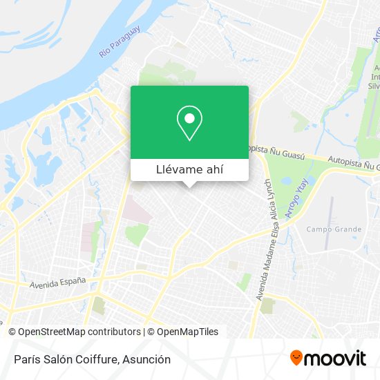 Mapa de París Salón Coiffure
