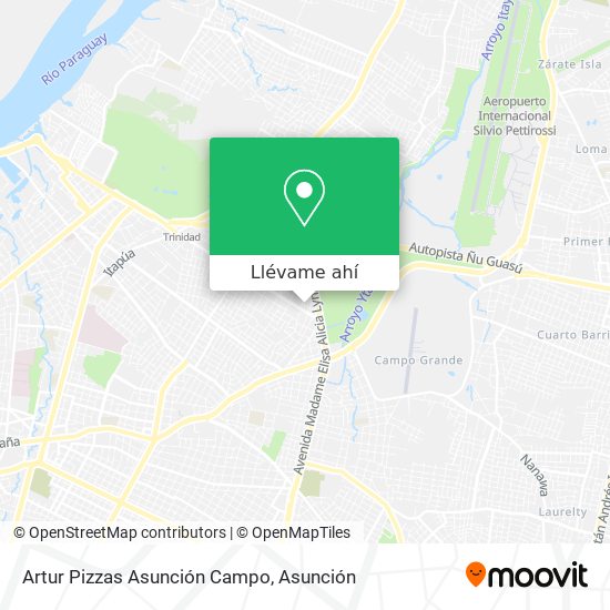 Mapa de Artur Pizzas Asunción Campo