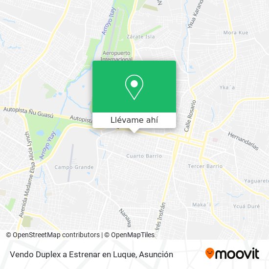 Mapa de Vendo Duplex a Estrenar en Luque