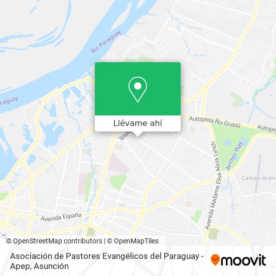 Mapa de Asociación de Pastores Evangélicos del Paraguay - Apep