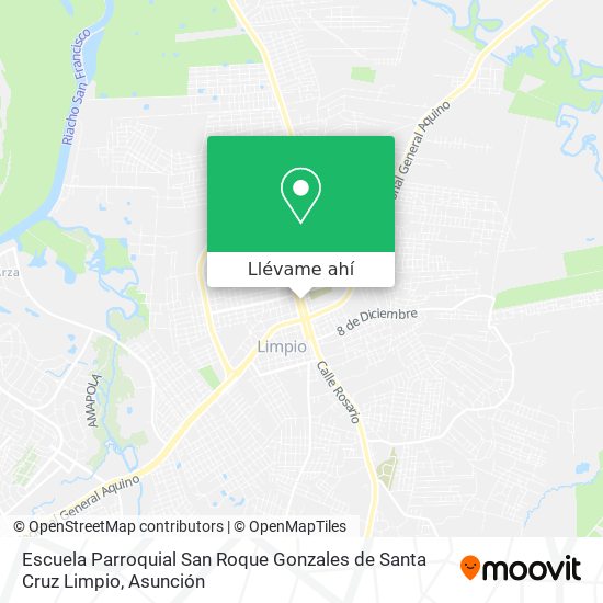 Mapa de Escuela Parroquial San Roque Gonzales de Santa Cruz Limpio