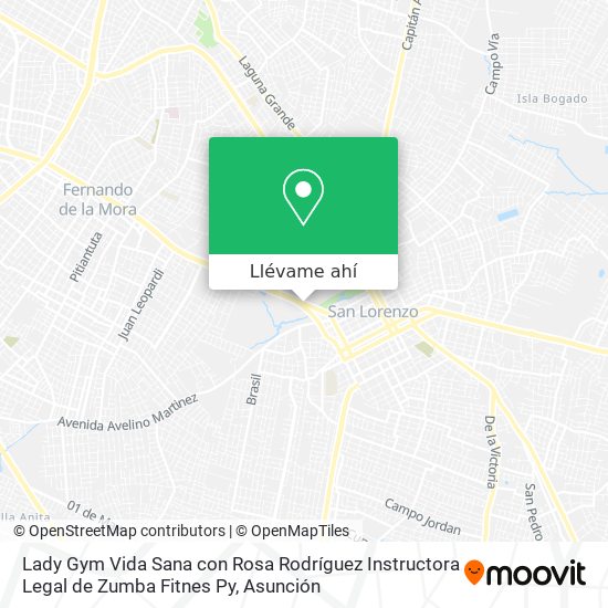 Mapa de Lady Gym Vida Sana con Rosa Rodríguez Instructora Legal de Zumba Fitnes Py
