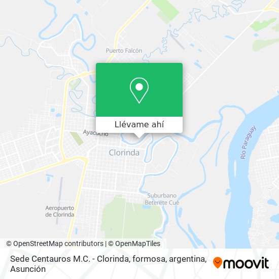 Mapa de Sede Centauros M.C. - Clorinda, formosa, argentina