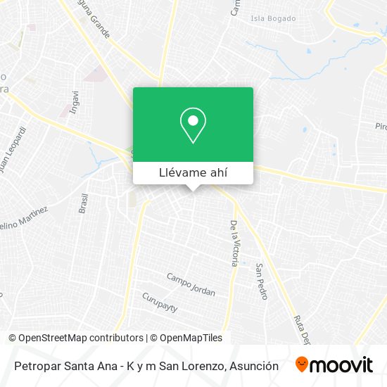 Mapa de Petropar Santa Ana - K y m San Lorenzo