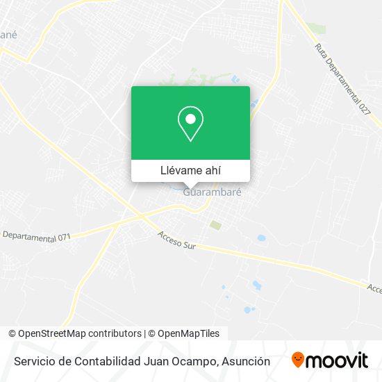 Mapa de Servicio de Contabilidad Juan Ocampo