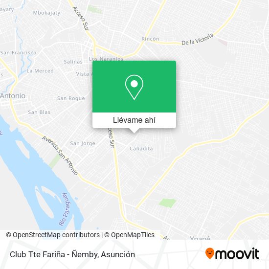 Mapa de Club Tte Fariña - Ñemby