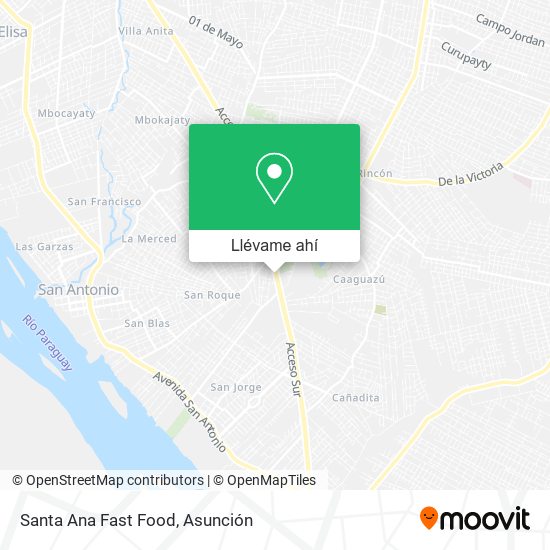 Mapa de Santa Ana Fast Food
