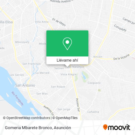 Mapa de Gomeria Mbarete Bronco