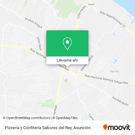 Mapa de Pizzeria y Confitería Sabores del Rey