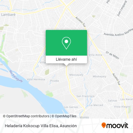 Mapa de Heladería Kokocup Villa Elisa
