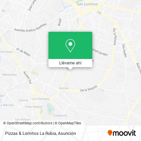 Mapa de Pizzas & Lomitos La Rubia