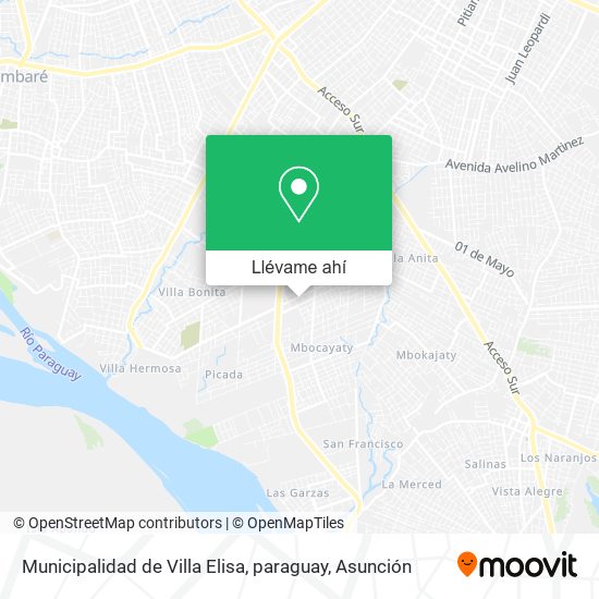 Mapa de Municipalidad de Villa Elisa, paraguay