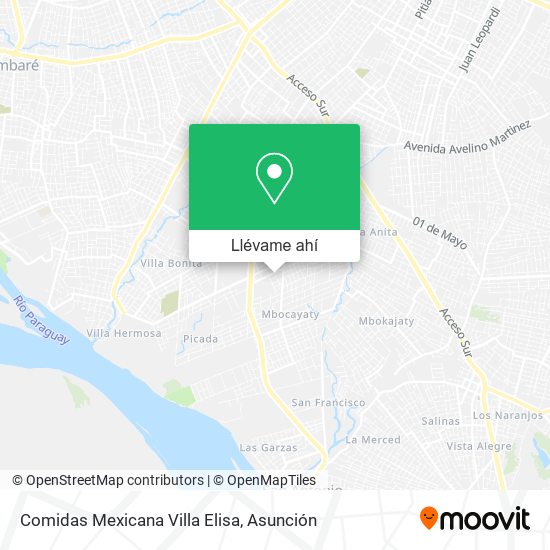 Mapa de Comidas Mexicana Villa Elisa