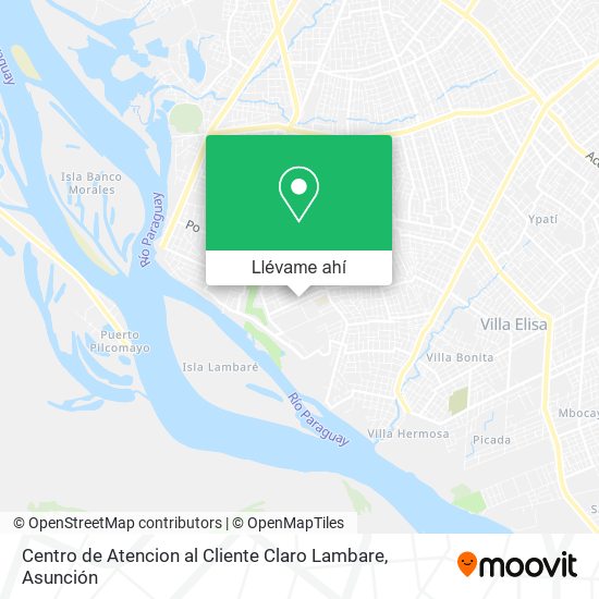 Mapa de Centro de Atencion al Cliente Claro Lambare