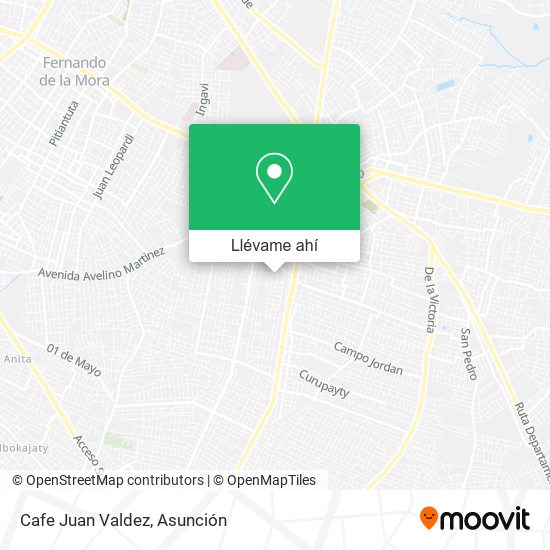 Mapa de Cafe Juan Valdez