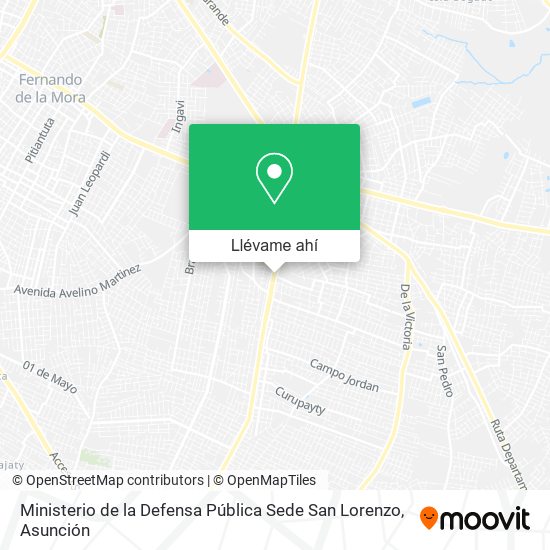 Mapa de Ministerio de la Defensa Pública Sede San Lorenzo
