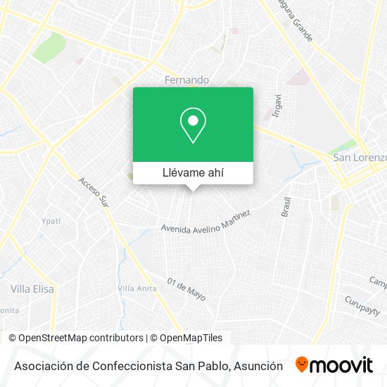 Mapa de Asociación de Confeccionista San Pablo