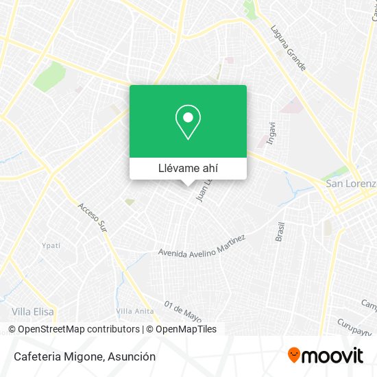 Mapa de Cafeteria Migone