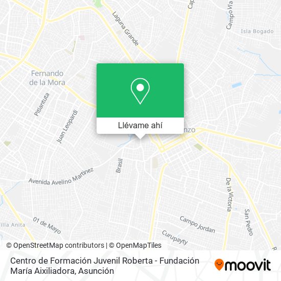 Mapa de Centro de Formación Juvenil Roberta - Fundación María Aixiliadora