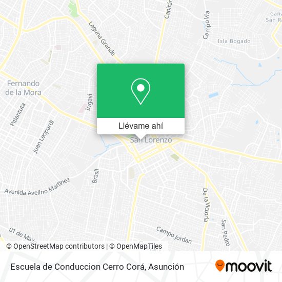 Mapa de Escuela de Conduccion Cerro Corá